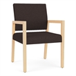 Pemberly Row Waiting Reception Guest Chair Wood Frame in Brown