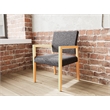 Pemberly Row Waiting Reception Guest Chair Wood Frame in Black