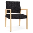 Pemberly Row Waiting Reception Guest Chair Wood Frame in Black