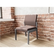 Pemberly Row Waiting Reception Armless Guest Chair Wood Frame in Brown