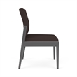 Pemberly Row Waiting Reception Armless Guest Chair Wood Frame in Brown