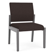 Pemberly Row Waiting Reception Armless Guest Chair Wood Frame in Brown
