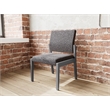 Pemberly Row Waiting Reception Armless Guest Chair Wood Frame in Black