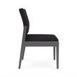 Pemberly Row Waiting Reception Armless Guest Chair Wood Frame in Black