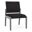 Pemberly Row Waiting Reception Armless Guest Chair Wood Frame in Black
