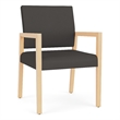 Pemberly Row Waiting Reception Guest Chair Wood Frame in Gray