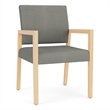 Pemberly Row Waiting Reception Guest Chair Wood Frame in Gray