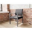 Pemberly Row Waiting Reception Guest Chair Wood Frame in Black