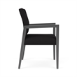 Pemberly Row Waiting Reception Guest Chair Wood Frame in Black