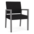 Pemberly Row Waiting Reception Guest Chair Wood Frame in Black