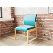 Pemberly Row Waiting Reception Armless Guest Chair Wood Frame in Teal