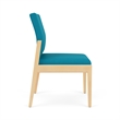 Pemberly Row Waiting Reception Armless Guest Chair Wood Frame in Teal