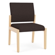 Pemberly Row Waiting Reception Armless Guest Chair Wood Frame in Brown