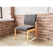 Pemberly Row Waiting Reception Armless Guest Chair Wood Frame in Black
