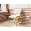 Pemberly Row Waiting Reception Armless Guest Chair Wood Frame in Beige