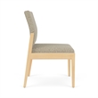 Pemberly Row Waiting Reception Armless Guest Chair Wood Frame in Beige