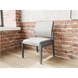 Pemberly Row Waiting Reception Armless Guest Chair Wood Frame in Gray