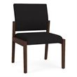 Pemberly Row Waiting Reception Armless Guest Chair Wood Frame in Black