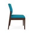 Pemberly Row Waiting Reception Armless Guest Chair Wood Frame in Teal