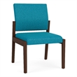 Pemberly Row Waiting Reception Armless Guest Chair Wood Frame in Teal