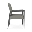 Pemberly Row Waiting Reception Wide Guest Chair Wood Frame in Gray