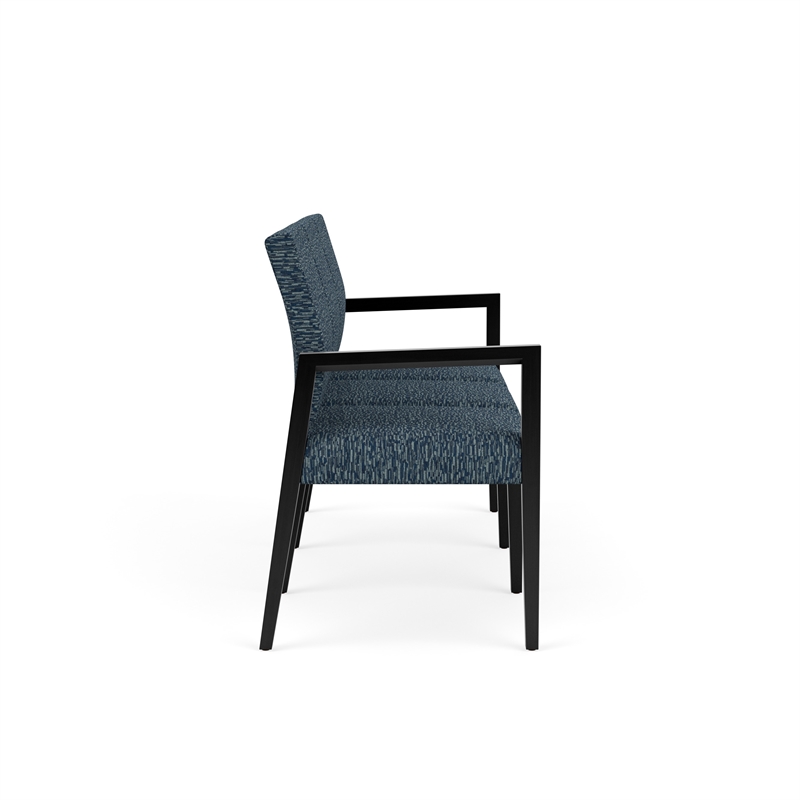 Pemberly Row Waiting Reception 3 Seat Tandem Seating No Center Arms in Blue
