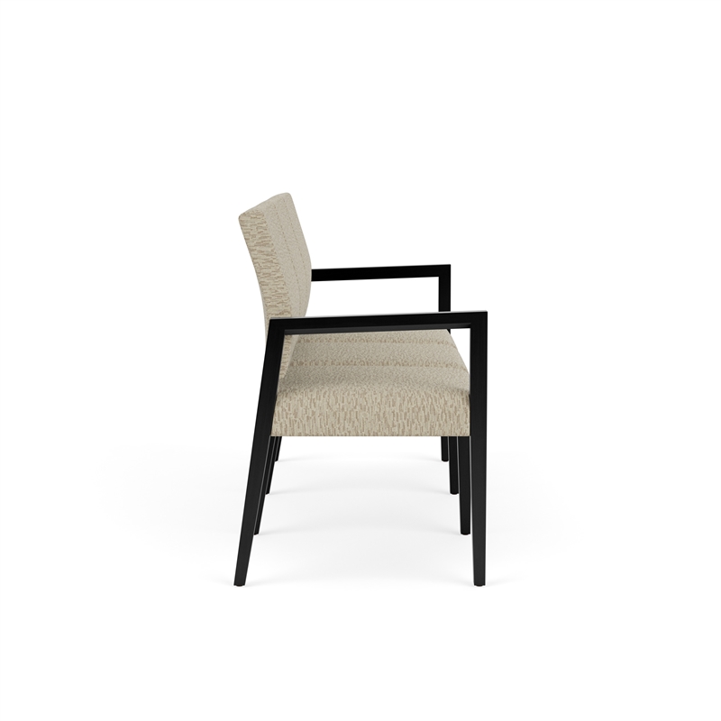Pemberly Row Waiting Reception 3 Seat Tandem Seating No Center Arms in Beige