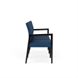 Pemberly Row Waiting Reception 3 Seat Tandem Seating No Center Arms in Blue