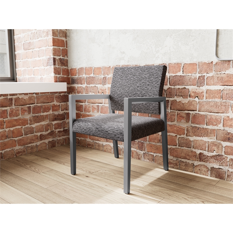 Pemberly Row Waiting Reception Guest Chair Wood Frame in Black
