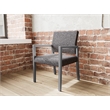 Pemberly Row Waiting Reception Guest Chair Wood Frame in Black