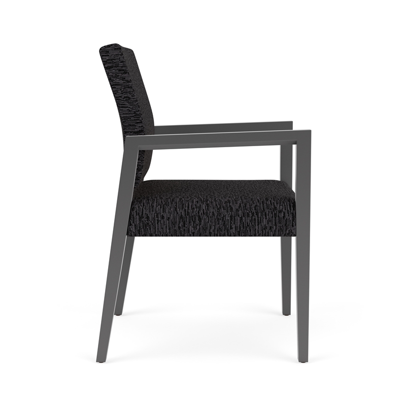 Pemberly Row Waiting Reception Guest Chair Wood Frame in Black