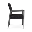 Pemberly Row Waiting Reception Guest Chair Wood Frame in Black