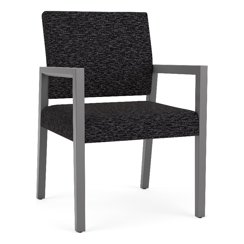 Pemberly Row Waiting Reception Guest Chair Wood Frame in Black