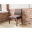 Pemberly Row Waiting Reception Armless Guest Chair Wood Frame in Brown
