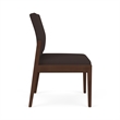 Pemberly Row Waiting Reception Armless Guest Chair Wood Frame in Brown
