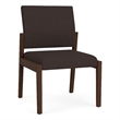 Pemberly Row Waiting Reception Armless Guest Chair Wood Frame in Brown