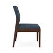 Pemberly Row Waiting Reception Armless Guest Chair Wood Frame in Blue