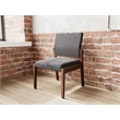 Pemberly Row Waiting Reception Armless Guest Chair Wood Frame in Black
