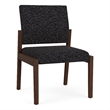 Pemberly Row Waiting Reception Armless Guest Chair Wood Frame in Black