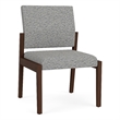 Pemberly Row Waiting Reception Armless Guest Chair Wood Frame in Gray