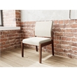 Pemberly Row Waiting Reception Armless Guest Chair Wood Frame in Beige