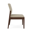 Pemberly Row Waiting Reception Armless Guest Chair Wood Frame in Beige