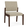 Pemberly Row Waiting Reception Armless Guest Chair Wood Frame in Beige