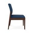 Pemberly Row Waiting Reception Armless Guest Chair Wood Frame in Blue