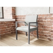 Pemberly Row Waiting Reception Guest Chair Wood Frame in Gray