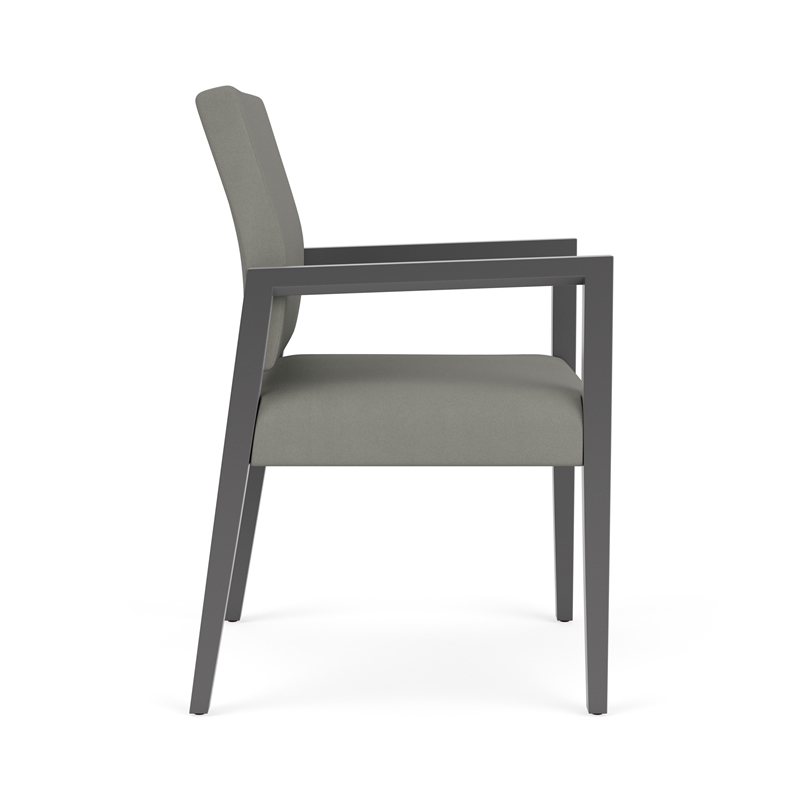Pemberly Row Waiting Reception Guest Chair Wood Frame in Gray
