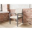 Pemberly Row Waiting Reception Guest Chair Wood Frame in Brown