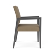 Pemberly Row Waiting Reception Guest Chair Wood Frame in Brown