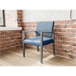 Pemberly Row Waiting Reception Guest Chair Wood Frame in Blue