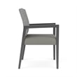 Pemberly Row Waiting Reception Guest Chair Wood Frame in Gray